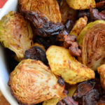 Oven Roasted Autumn Vegetables with Acorn Squash and Brussels Sprouts